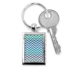 Blue Zig Zag Chevron Classic Pattern Key Chains (rectangle)  by Nexatart