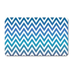 Blue Zig Zag Chevron Classic Pattern Magnet (rectangular) by Nexatart