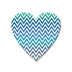 Blue Zig Zag Chevron Classic Pattern Heart Magnet by Nexatart