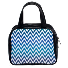 Blue Zig Zag Chevron Classic Pattern Classic Handbags (2 Sides) by Nexatart