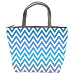 Blue Zig Zag Chevron Classic Pattern Bucket Bags Front