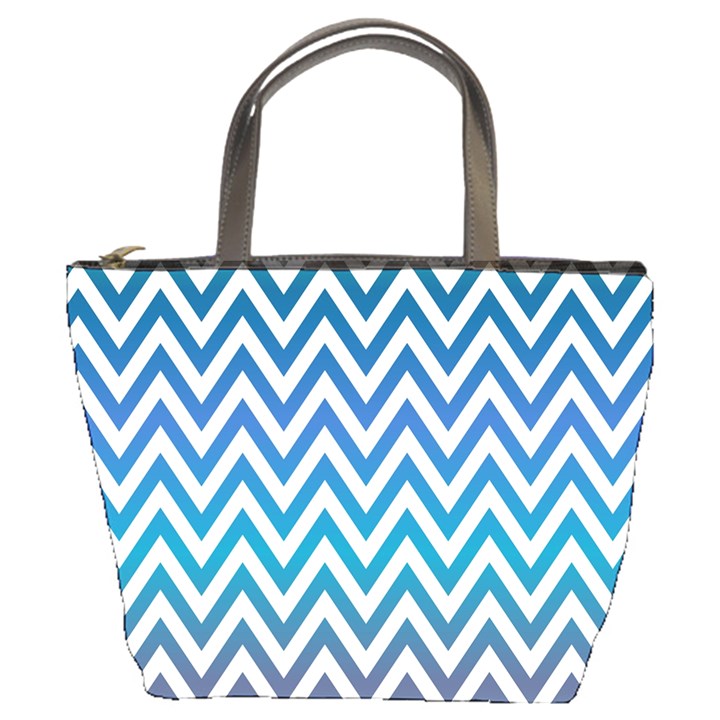 Blue Zig Zag Chevron Classic Pattern Bucket Bags