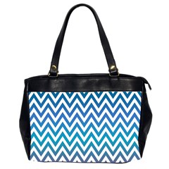 Blue Zig Zag Chevron Classic Pattern Office Handbags (2 Sides)  by Nexatart