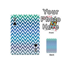 Blue Zig Zag Chevron Classic Pattern Playing Cards 54 (mini)  by Nexatart