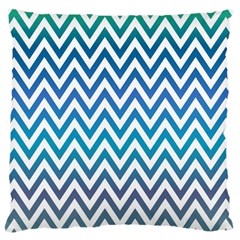 Blue Zig Zag Chevron Classic Pattern Large Cushion Case (two Sides) by Nexatart