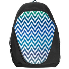 Blue Zig Zag Chevron Classic Pattern Backpack Bag by Nexatart