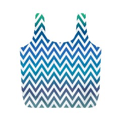 Blue Zig Zag Chevron Classic Pattern Full Print Recycle Bags (m)  by Nexatart