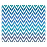 Blue Zig Zag Chevron Classic Pattern Double Sided Flano Blanket (Small)  50 x40  Blanket Front