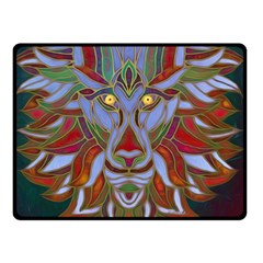 Surreal Lion Face Painting Double Sided Fleece Blanket (small)  by GabriellaDavid