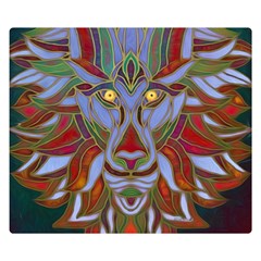 Surreal Lion Face Painting Double Sided Flano Blanket (small) 