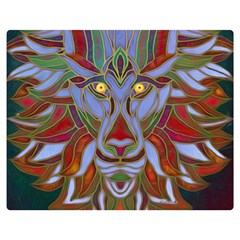 Surreal Lion Face Painting Double Sided Flano Blanket (medium)  by GabriellaDavid