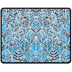 Blue Feathers  Fleece Blanket (medium)  by GabriellaDavid