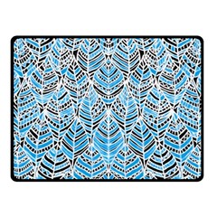 Blue Feathers  Fleece Blanket (small) by GabriellaDavid