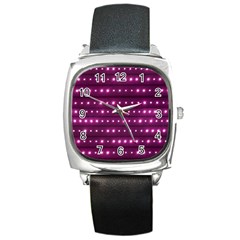 Galaxy Stripes Pattern Square Metal Watch by dflcprints