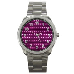 Galaxy Stripes Pattern Sport Metal Watch by dflcprints