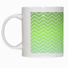 Green Line Zigzag Pattern Chevron White Mugs by Nexatart