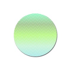 Green Line Zigzag Pattern Chevron Magnet 3  (round) by Nexatart