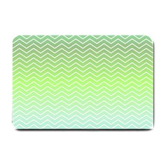 Green Line Zigzag Pattern Chevron Small Doormat  by Nexatart