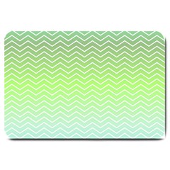 Green Line Zigzag Pattern Chevron Large Doormat  by Nexatart