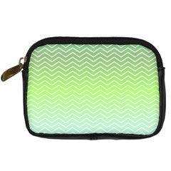 Green Line Zigzag Pattern Chevron Digital Camera Cases by Nexatart