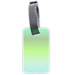 Green Line Zigzag Pattern Chevron Luggage Tags (two Sides) by Nexatart