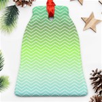 Green Line Zigzag Pattern Chevron Ornament (Bell) Front