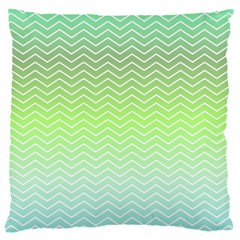 Green Line Zigzag Pattern Chevron Large Cushion Case (two Sides) by Nexatart