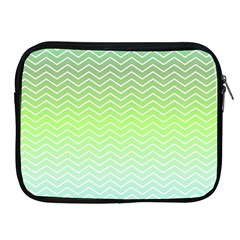 Green Line Zigzag Pattern Chevron Apple Ipad 2/3/4 Zipper Cases by Nexatart