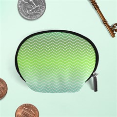 Green Line Zigzag Pattern Chevron Accessory Pouches (small)  by Nexatart