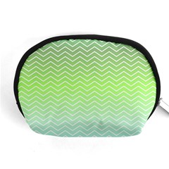 Green Line Zigzag Pattern Chevron Accessory Pouches (medium)  by Nexatart