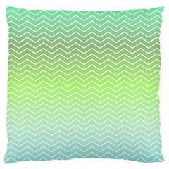 Green Line Zigzag Pattern Chevron Large Flano Cushion Case (one Side) by Nexatart