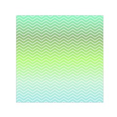 Green Line Zigzag Pattern Chevron Small Satin Scarf (square) by Nexatart