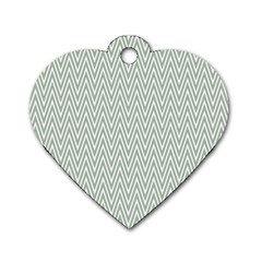 Vintage Pattern Chevron Dog Tag Heart (two Sides) by Nexatart