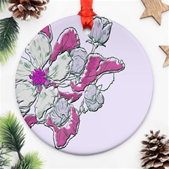 Bouquet Flowers Plant Purple Ornament (round) by Nexatart