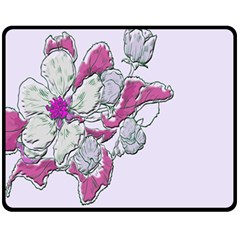 Bouquet Flowers Plant Purple Double Sided Fleece Blanket (medium)  by Nexatart