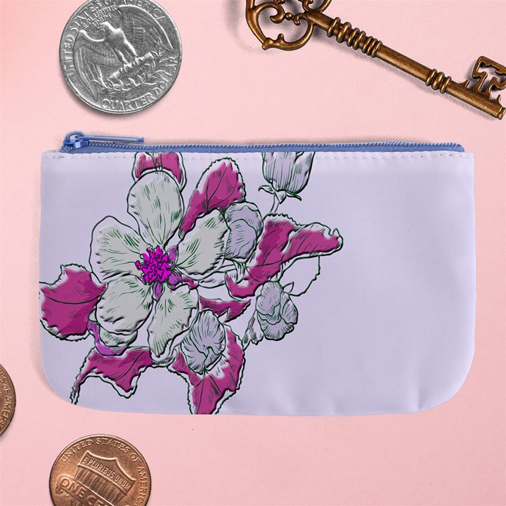 Bouquet Flowers Plant Purple Large Coin Purse