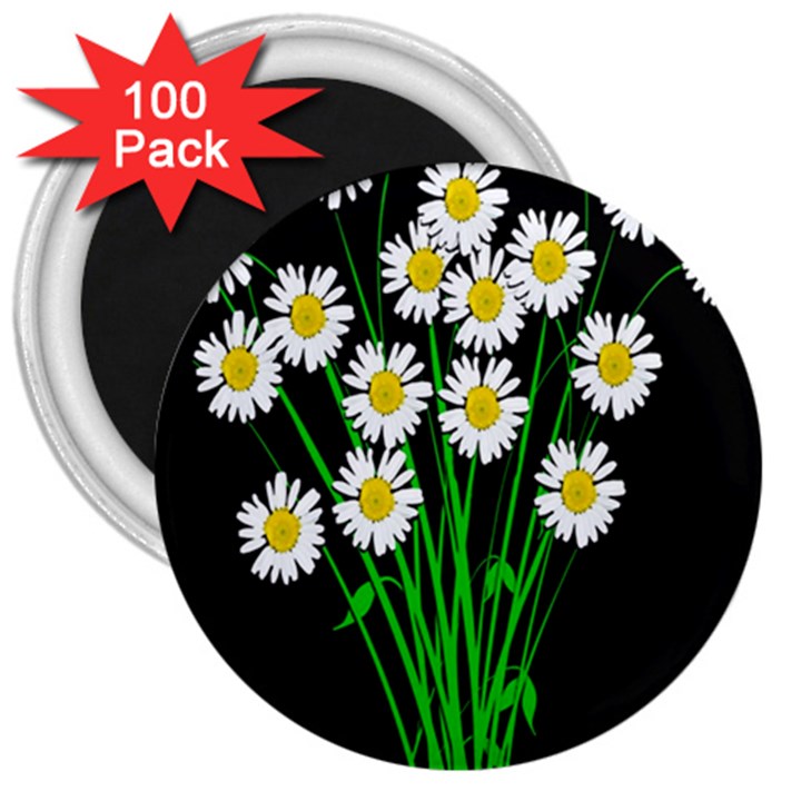 Bouquet Geese Flower Plant Blossom 3  Magnets (100 pack)