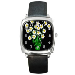 Bouquet Geese Flower Plant Blossom Square Metal Watch by Nexatart