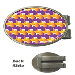 Pattern Background Purple Yellow Money Clips (oval)  by Nexatart