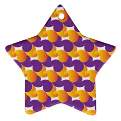 Pattern Background Purple Yellow Star Ornament (two Sides) by Nexatart