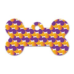 Pattern Background Purple Yellow Dog Tag Bone (one Side) by Nexatart