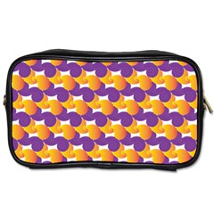 Pattern Background Purple Yellow Toiletries Bags by Nexatart