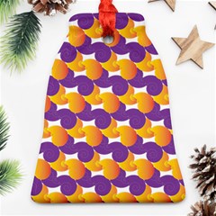 Pattern Background Purple Yellow Bell Ornament (two Sides) by Nexatart