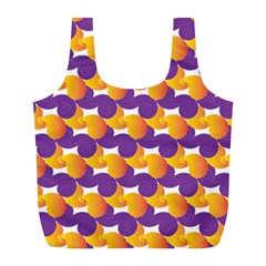 Pattern Background Purple Yellow Full Print Recycle Bags (l)  by Nexatart