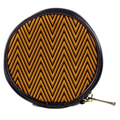 Chevron Brown Retro Vintage Mini Makeup Bags by Nexatart