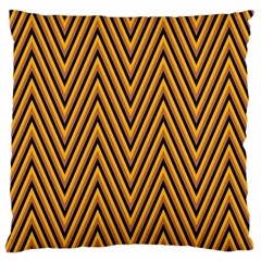 Chevron Brown Retro Vintage Large Cushion Case (two Sides) by Nexatart