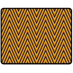 Chevron Brown Retro Vintage Double Sided Fleece Blanket (medium)  by Nexatart