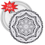 Mandala Pattern Floral 3  Buttons (100 pack)  Front