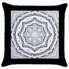 Mandala Pattern Floral Throw Pillow Case (black) by Nexatart