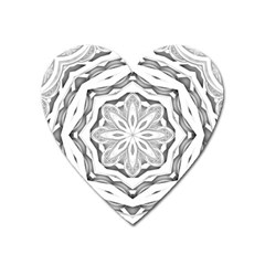 Mandala Pattern Floral Heart Magnet by Nexatart